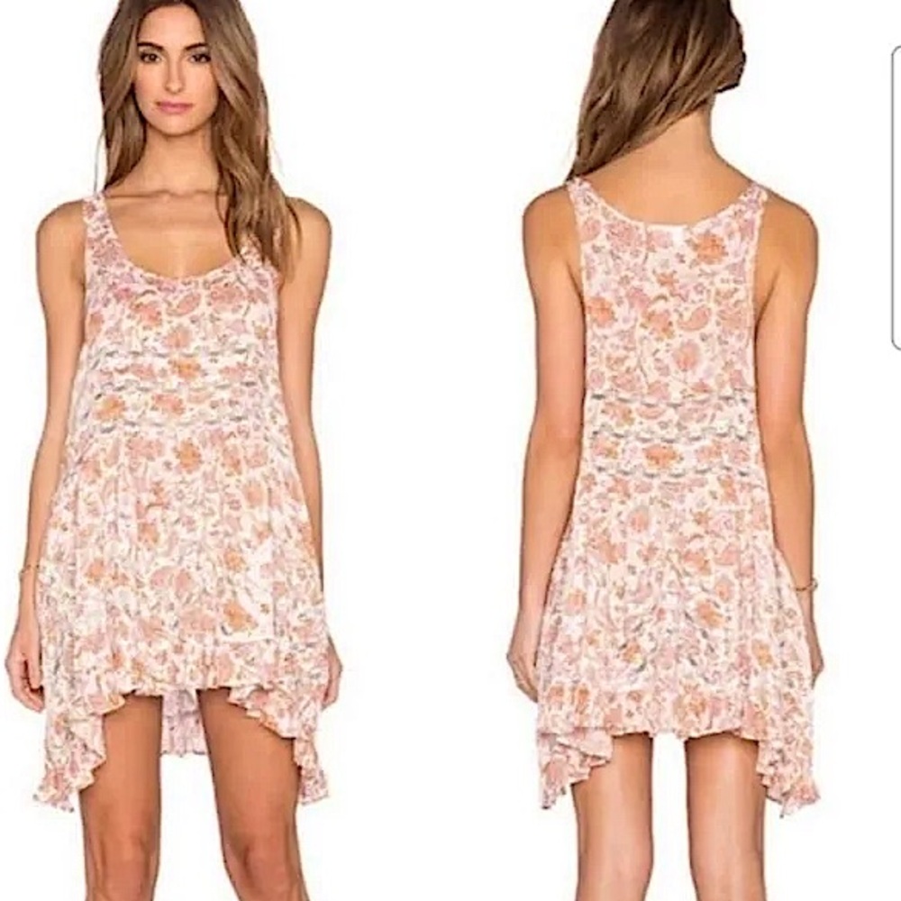 Free People Floral Lace Trapeze Slip Dress